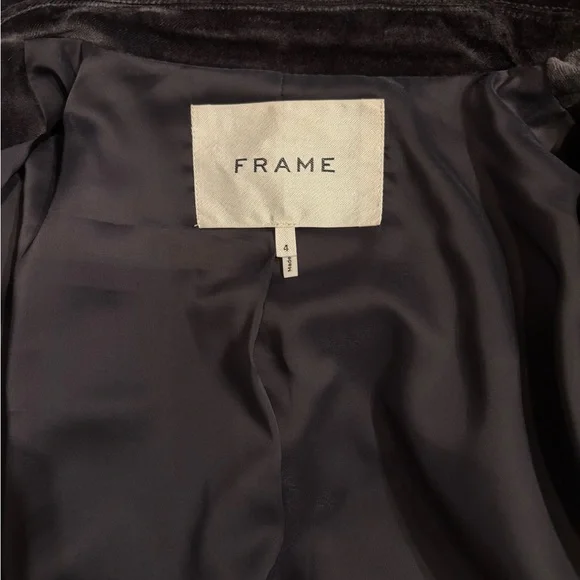 Frame Dark Grey Velvet Blazer, NWOT - Picture 7 of 9